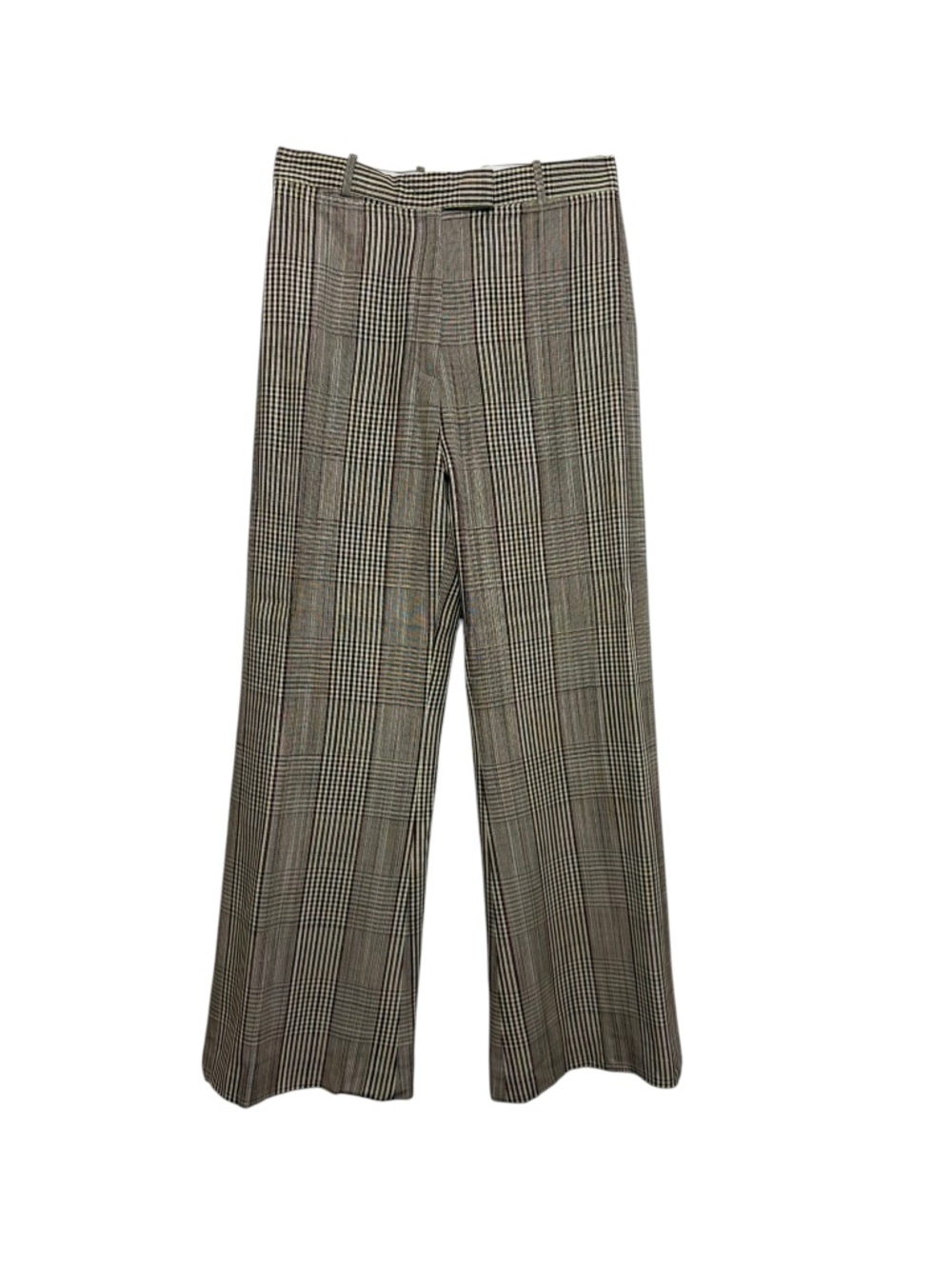 Golden Goose Brand Wide Leg Plaid Trousers in Brown Size L
